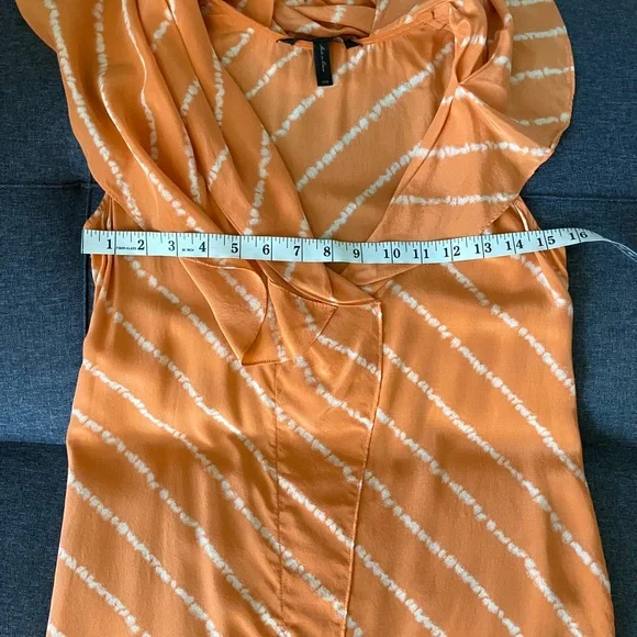 BGBG MAXAZRIA Orange and White Tie-Dye Silk Cocktail Dress Size XXS - Picture 7 of 10